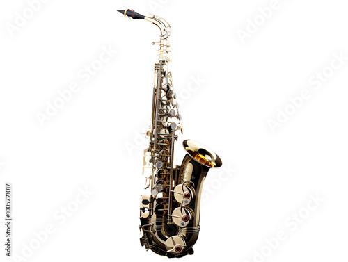 a close up of a saxophone photo