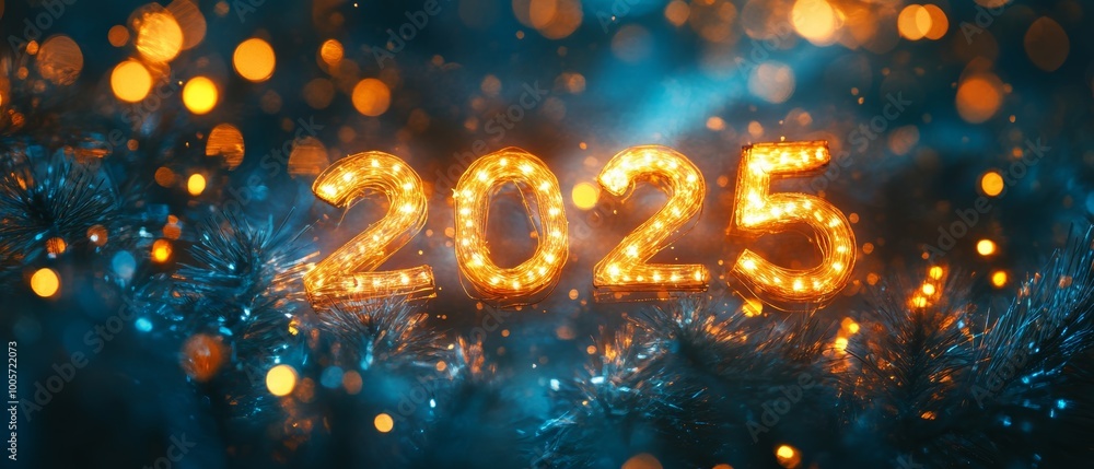 New Year banner and poster 2025 year