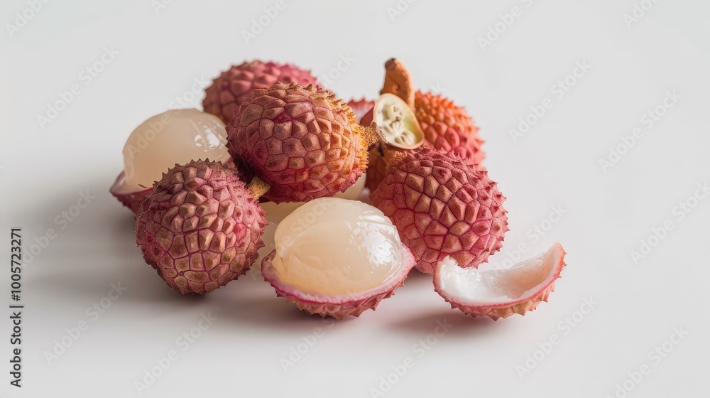 Lychee Fruit with White Background Lychee Fruit with White Background