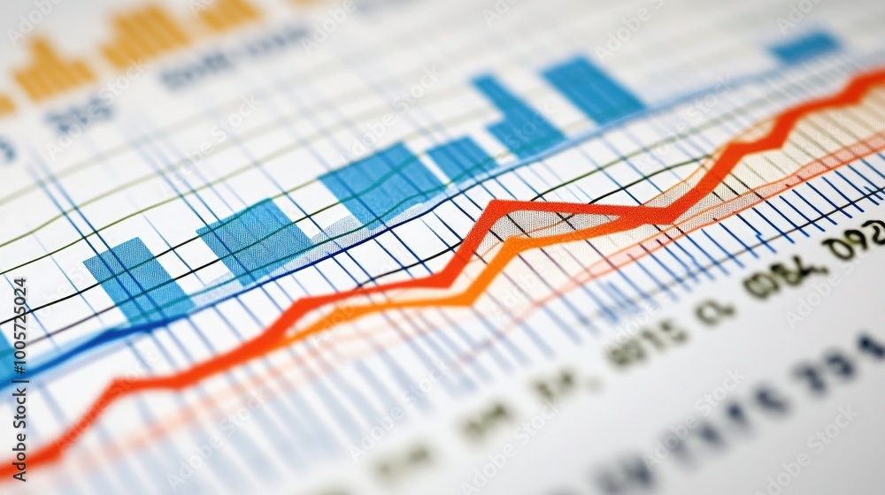 Business Growth Chart with Data Visualization Elements Business Growth Chart with Data Visualization Elements