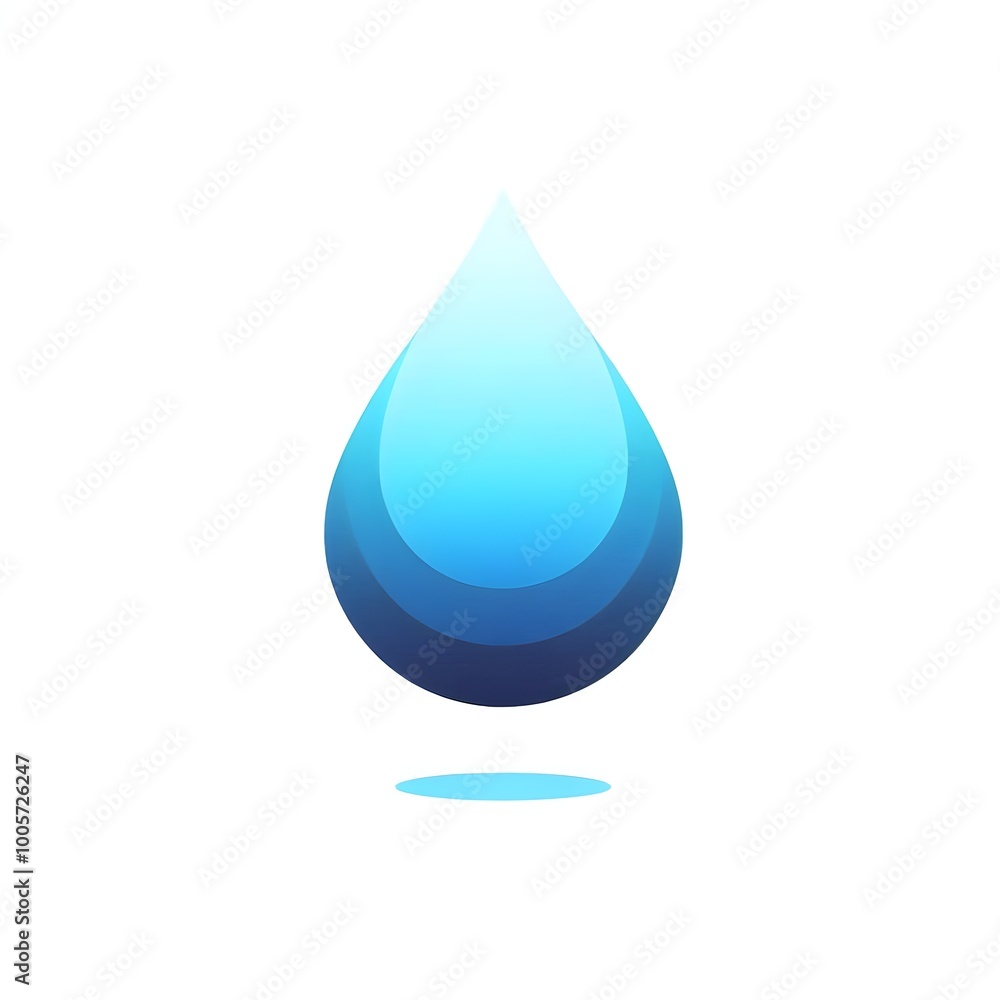 AI Generated a vibrant blue water drop graphic on a light background, symbolizing freshness and purity in design AI Generated a vibrant blue water drop graphic on a light background, symbolizing freshness and purity in design