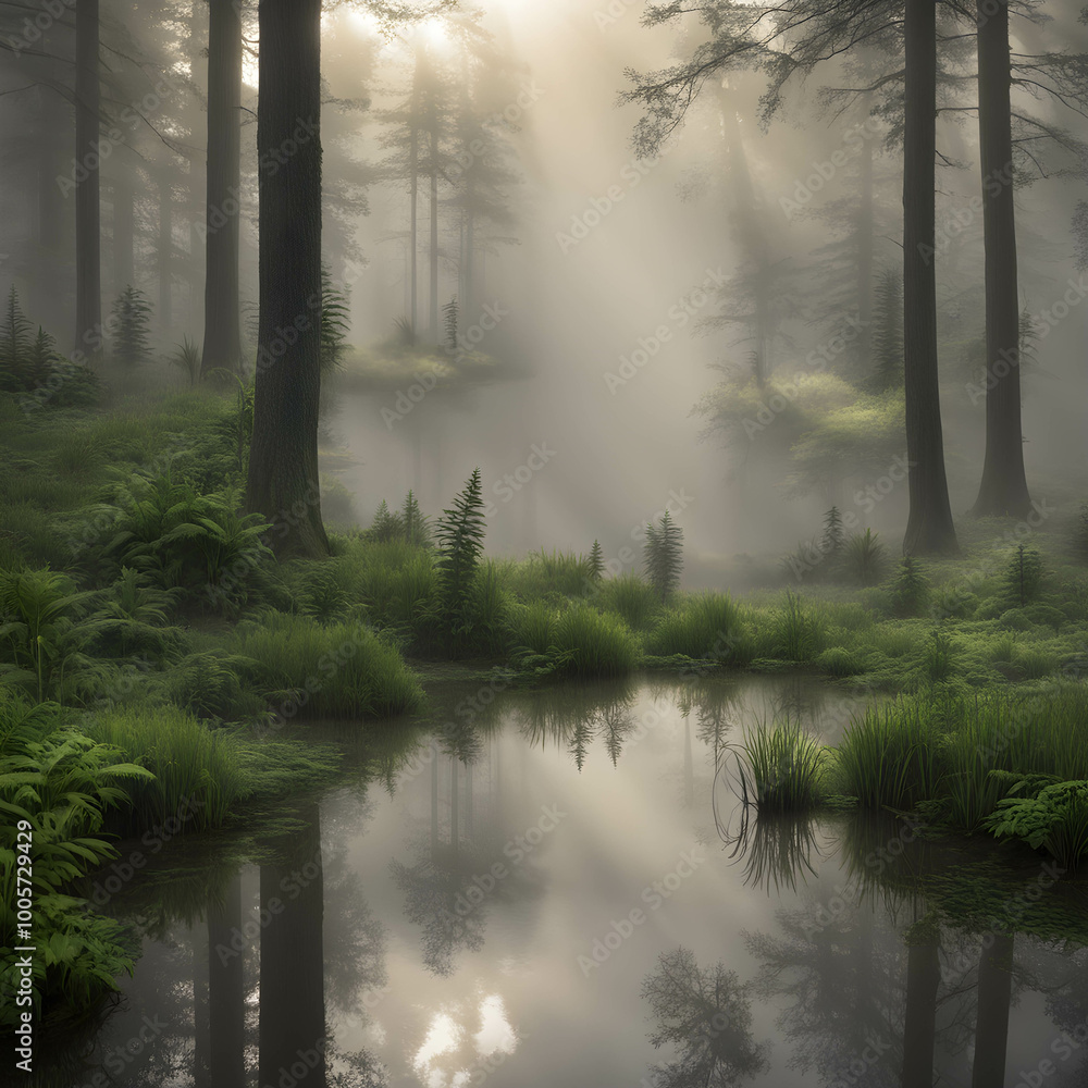 Obraz premium Illustrations of fog in nature