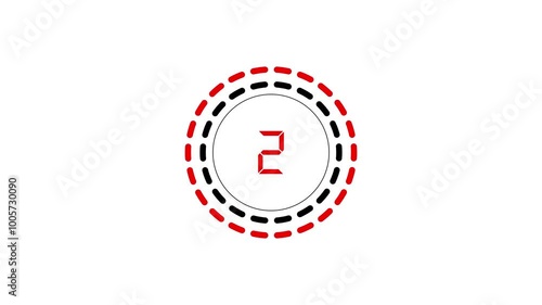 countdown, Digital countdown clock timer 5 to 1 second animation. photo