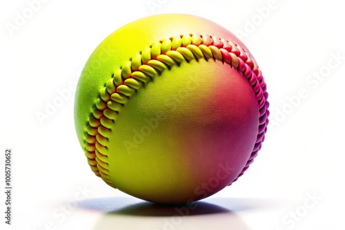 An elegant silhouette of a softball set on a pristine white background, ideal for themes celebrating sports,