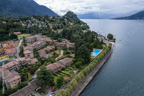 Lago Maggiore summer landscape, drone photo Italy 18.08.2024 photo