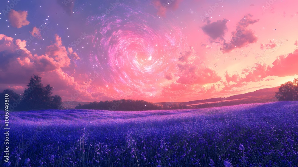 Swirling Pink and Lavender Nebula Swirling Pink and Lavender Nebula