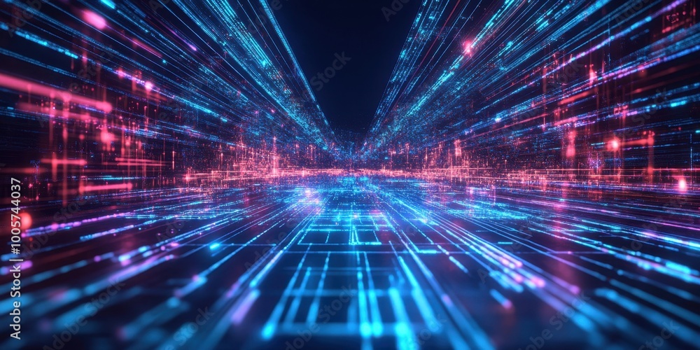 abstract technology background with glowing lines and neon lights abstract technology background with glowing lines and neon lights