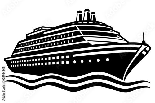 Cruise Ship, Cruise Ship silhouette vector, Cruise Ship silhouette SVG