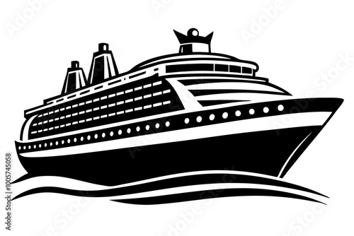 
cruise ship icon, cruise ship silhouette vector illustration

