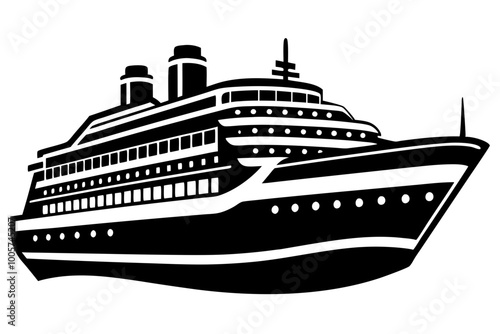 
cruise ship icon, cruise ship silhouette vector illustration

