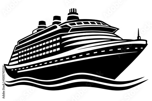 
cruise ship icon, cruise ship silhouette vector illustration


