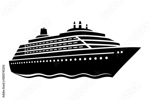 
cruise ship icon, cruise ship silhouette vector illustration

