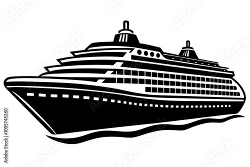 
cruise ship icon, cruise ship silhouette vector illustration

