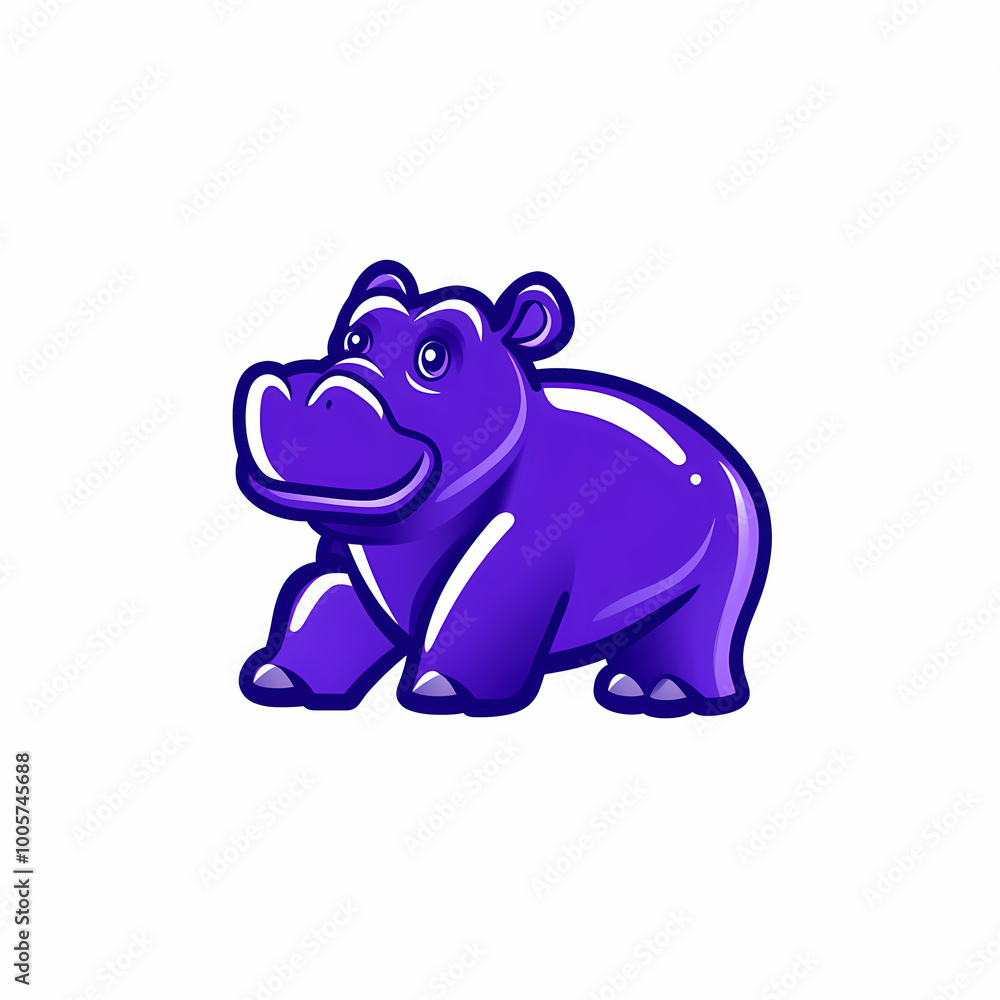 Flat Modern Hippo Logo – Vector Icon Illustration Flat Modern Hippo Logo – Vector Icon Illustration