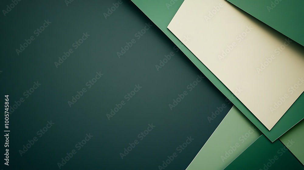 Abstract Geometric Composition in Green and Beige Tones Abstract Geometric Composition in Green and Beige Tones