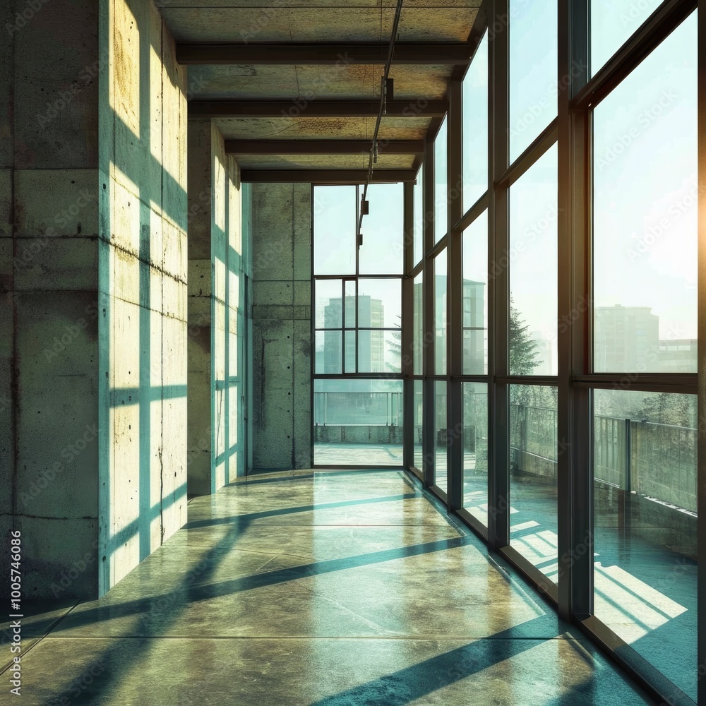 Modern Interior Design: Spacious Empty Room with Floor-to-Ceiling Windows Modern Interior Design: Spacious Empty Room with Floor-to-Ceiling Windows