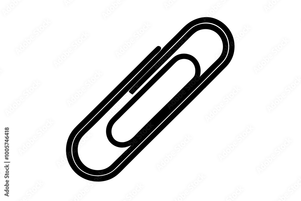 paperclip silhouette on white background paperclip silhouette on white background
