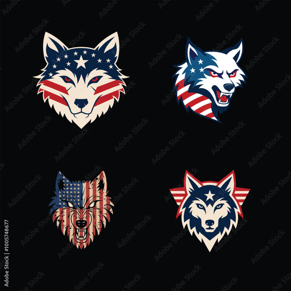 Obraz premium Wolf vector illustrations