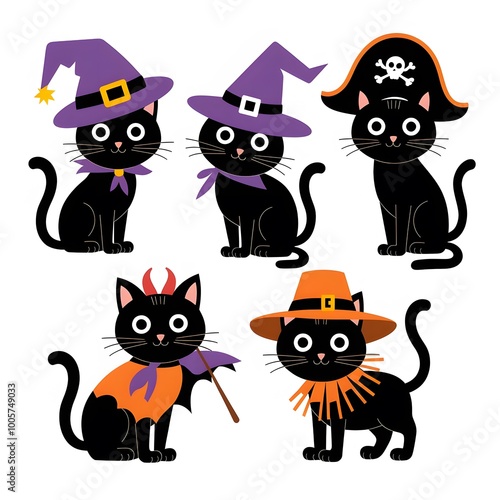 Ghostly Figures Halloween Silhouettes of the Supernatural for Spooky Nights and cat set items 