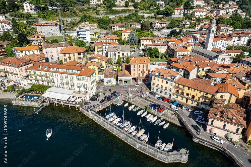 Fototapeta premium City of Menaggio, Lake Como drone photography. Italy 22.08.2024