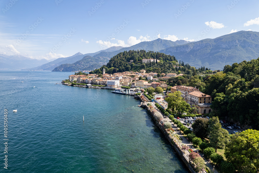 City of Bellagio, drone photo Lake Como, Italy 23.08.2024 City of Bellagio, drone photo Lake Como, Italy 23.08.2024