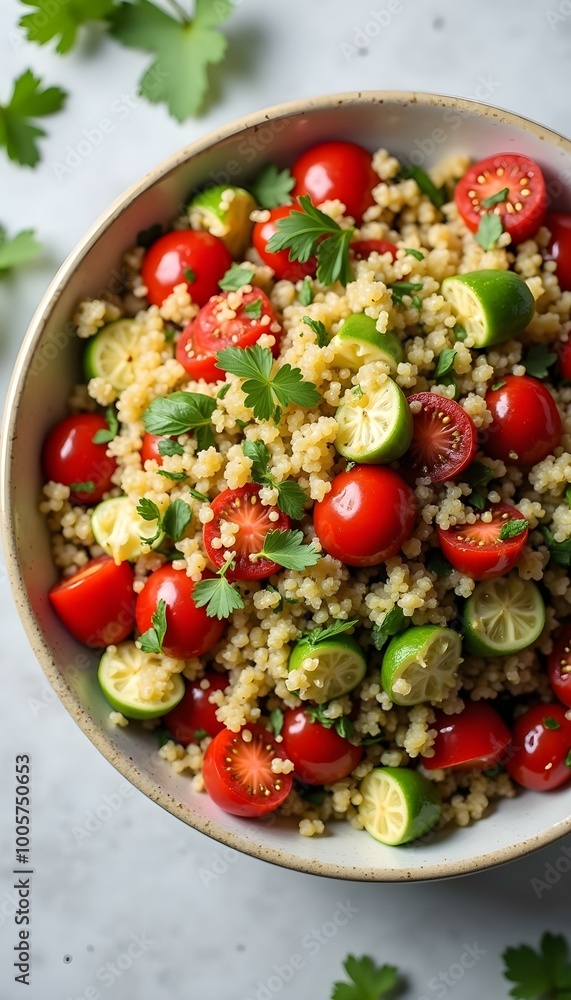 Fresh Vegan Quinoa Salad Wholesome Chickpeas Zucchini Carrot Cherry Tomatoes Radish Fresh Vegan Quinoa Salad Wholesome Chickpeas Zucchini Carrot Cherry Tomatoes Radish