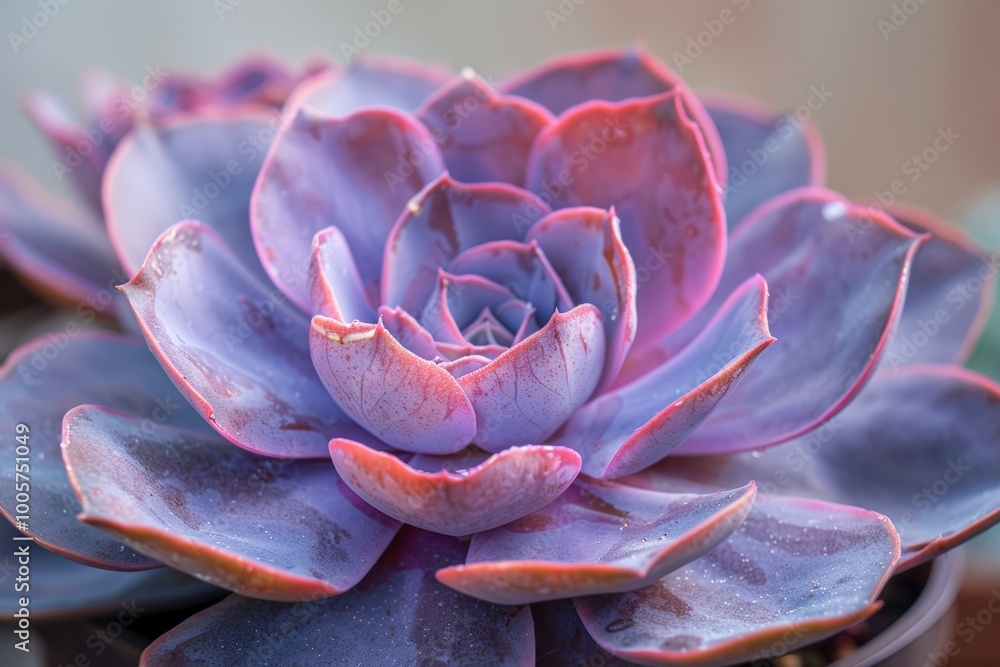 Stunning close-up of a purple and pink succulent plant. Stunning close-up of a purple and pink succulent plant.