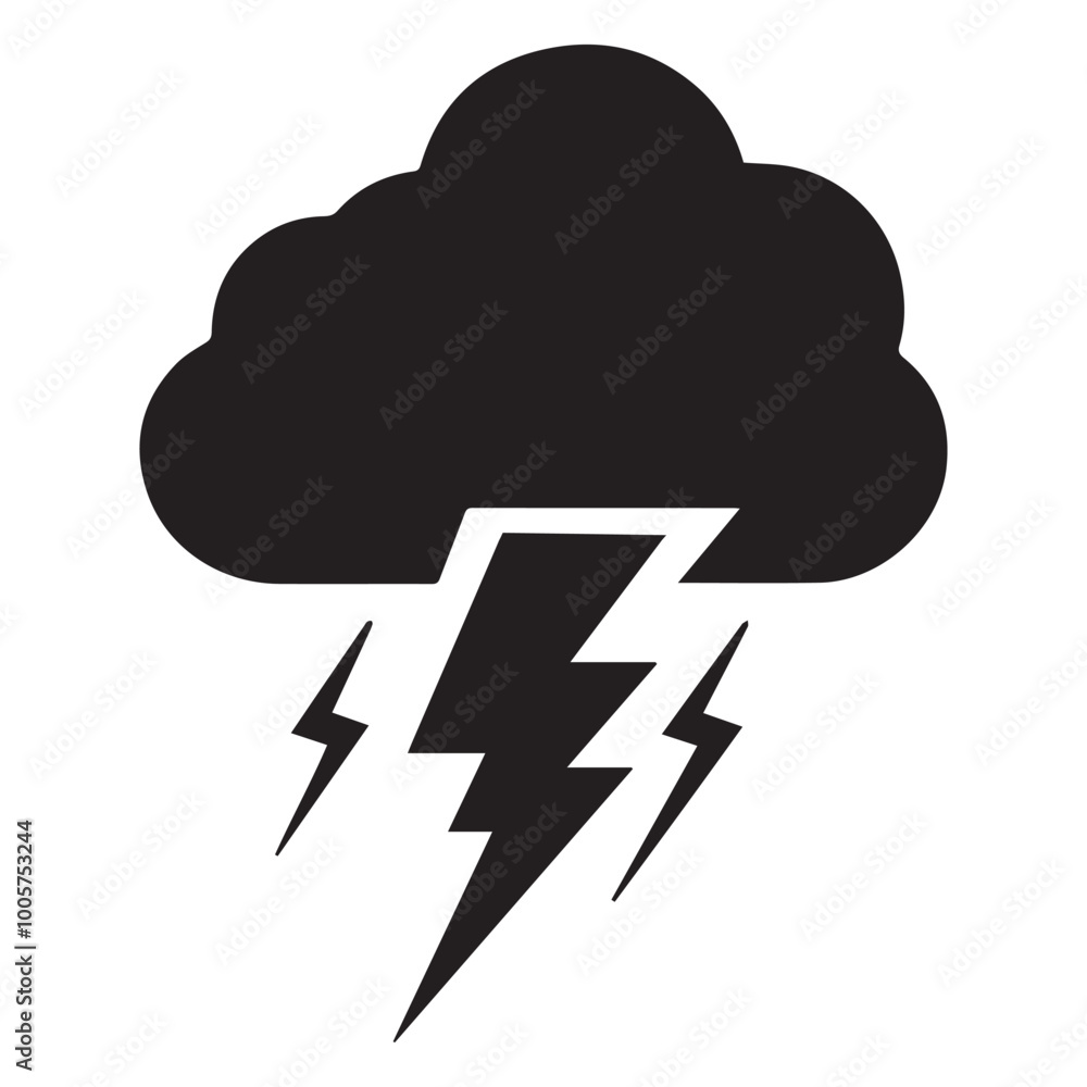 Thunder Silhouette Design - Thunder vector illustration Thunder Silhouette Design - Thunder vector illustration