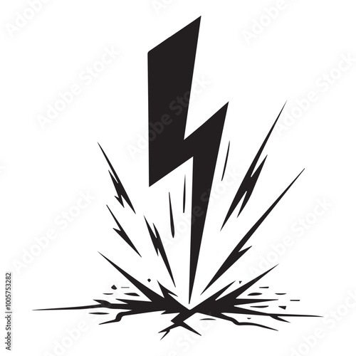 Thunder Silhouette Design - Thunder vector illustration