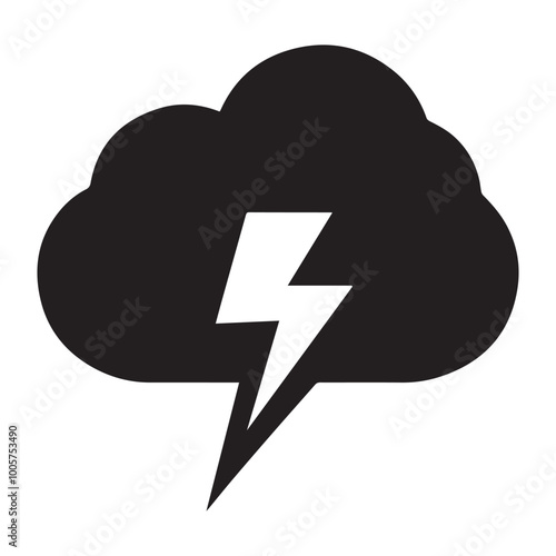 Thunder Silhouette Design - Thunder vector illustration