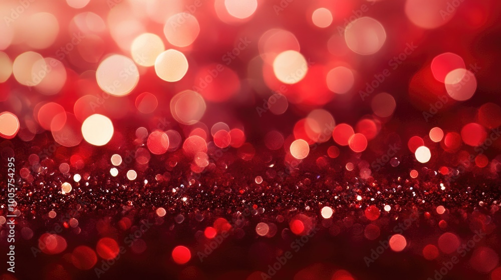 Red Sparkling Bokeh for Festive Seasonal Background Red Sparkling Bokeh for Festive Seasonal Background