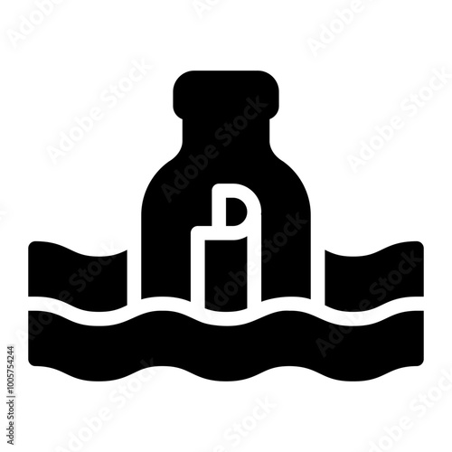 message in a bottle glyph icon