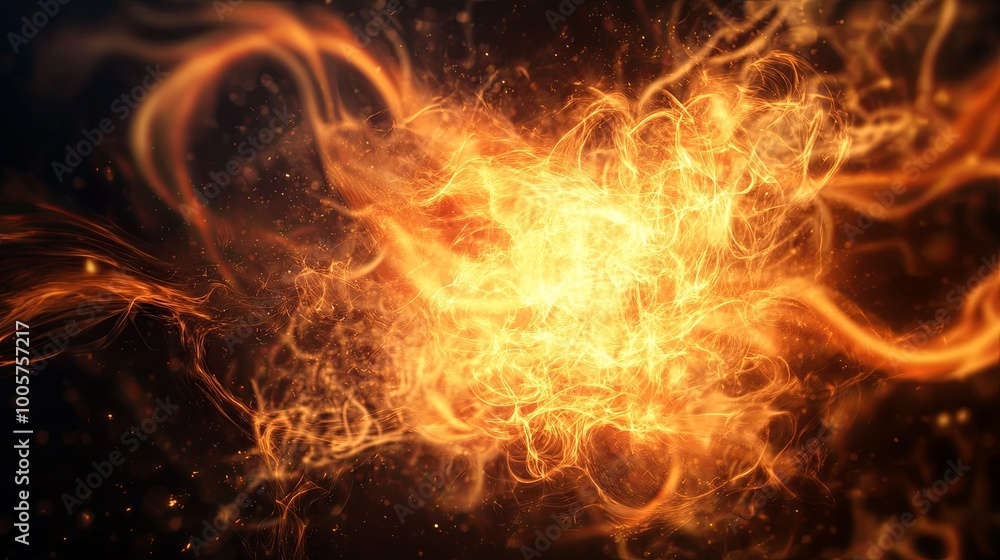 Fototapeta premium Abstract fiery swirl with glowing energy patterns