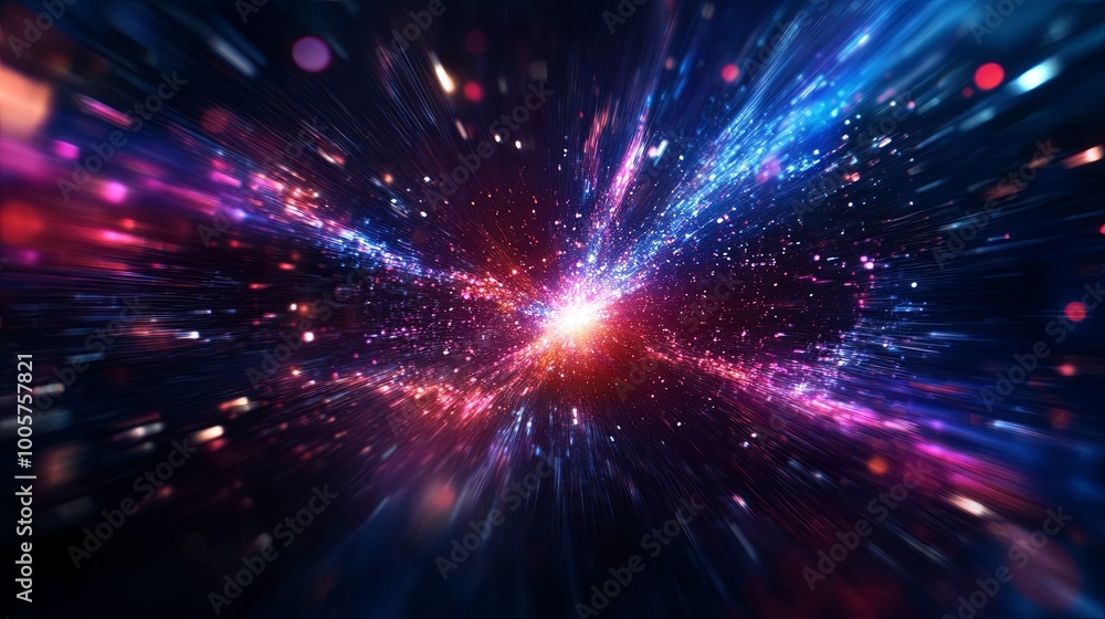 Abstract cosmic explosion with vibrant light trails Abstract cosmic explosion with vibrant light trails