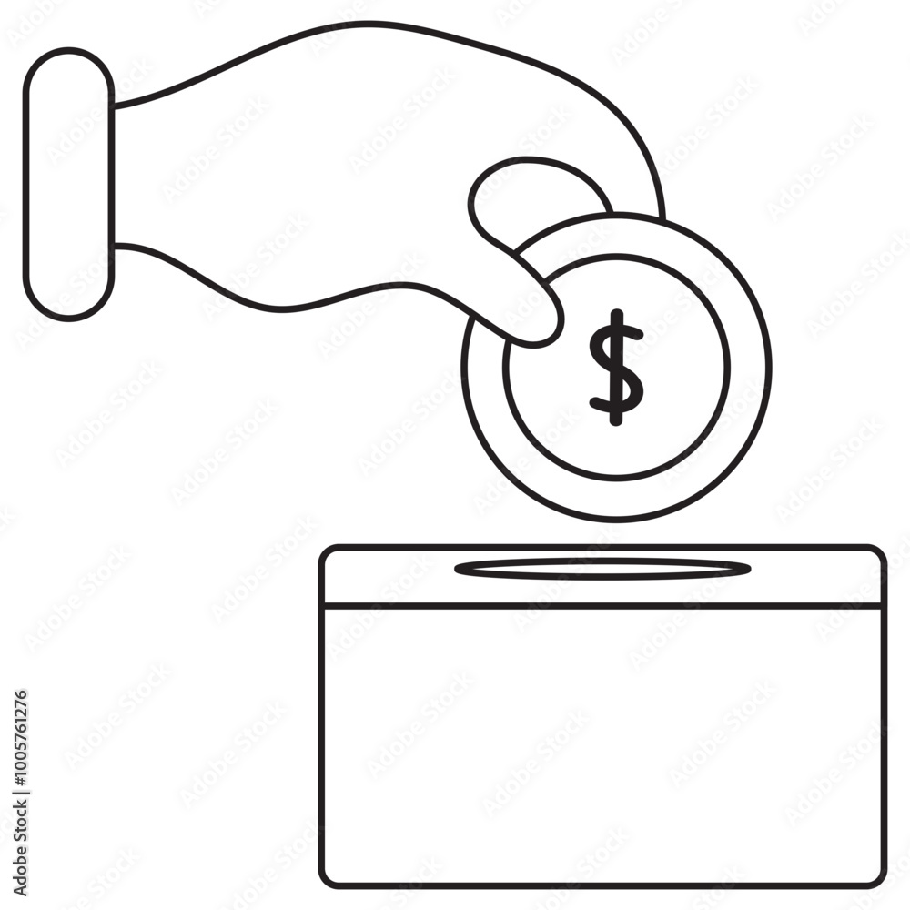 Fototapeta premium Donate and Giving Line Art
