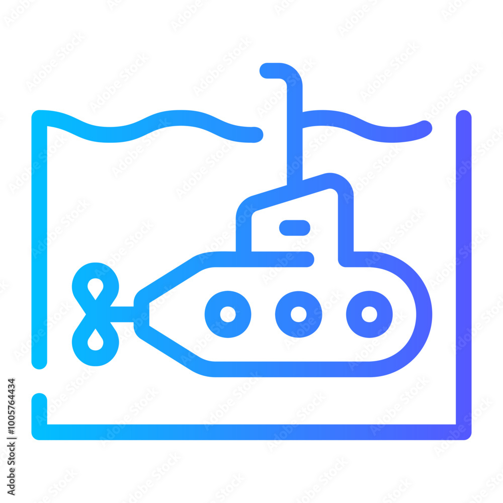 submarine gradient icon submarine gradient icon