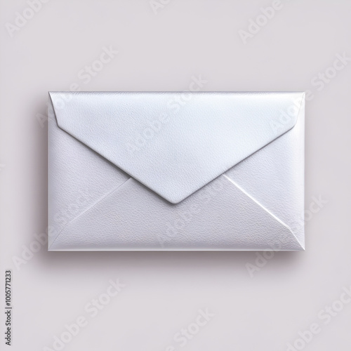 Macro Silver Elegance Luxurious Envelope on Grey Background