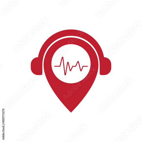 Music location point Logo Design Template