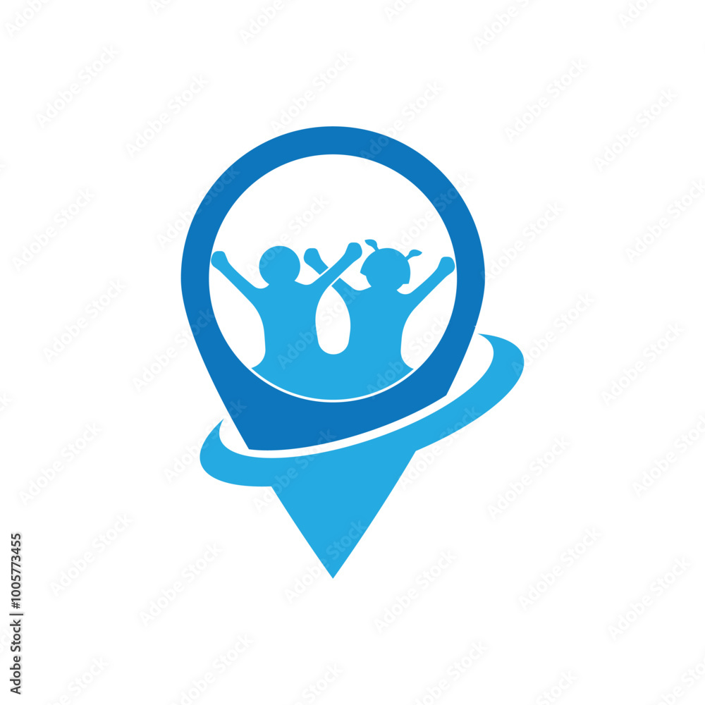 Obraz premium kids play point logo. Kids play place logo design