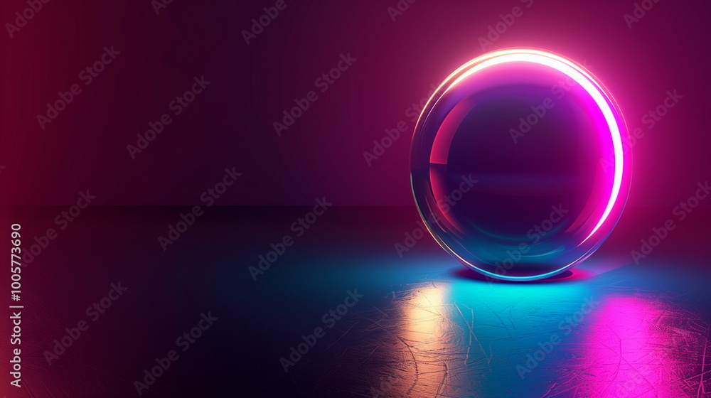 isolated ball with neon light, 3d modern background and wallpaper isolated ball with neon light, 3d modern background and wallpaper