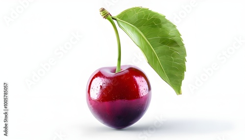cherry with leaf