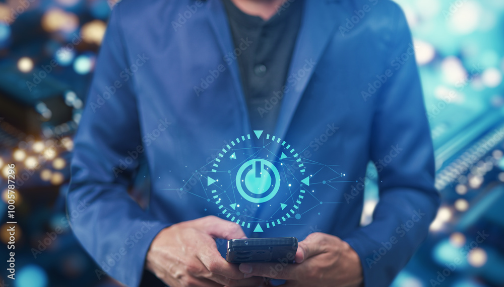 An icon symbol of an on and off button, featuring a circular design ...