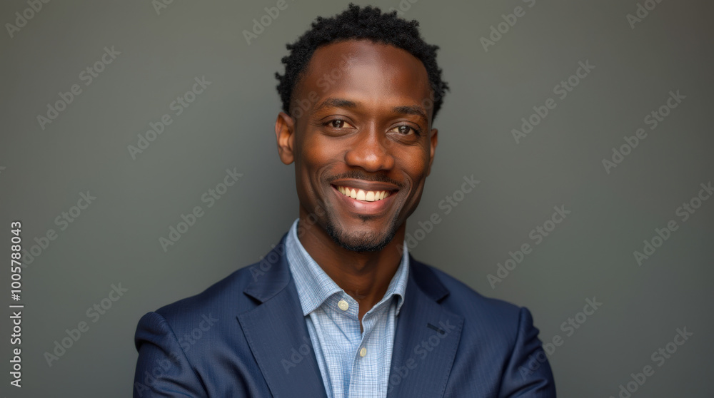 Professional Portrait of Confident Black Business Leader in Modern Setting Professional Portrait of Confident Black Business Leader in Modern Setting