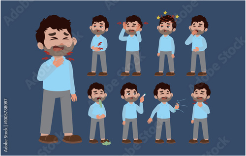 Sick people with different symptoms