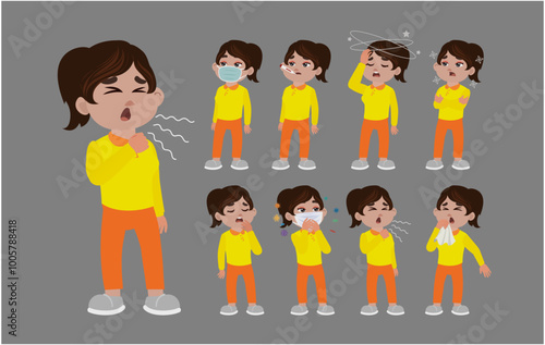 Sick people with different symptoms
