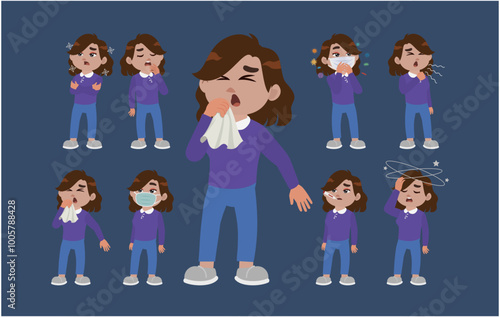 Sick people with different symptoms