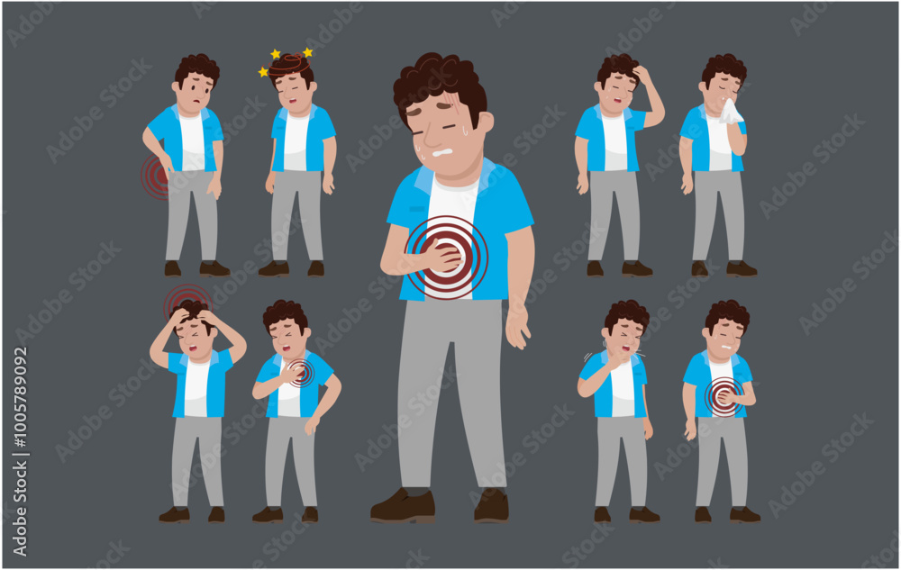 Sick people with different symptoms Sick people with different symptoms