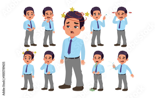 Sick people with different symptoms