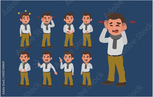 Sick people with different symptoms