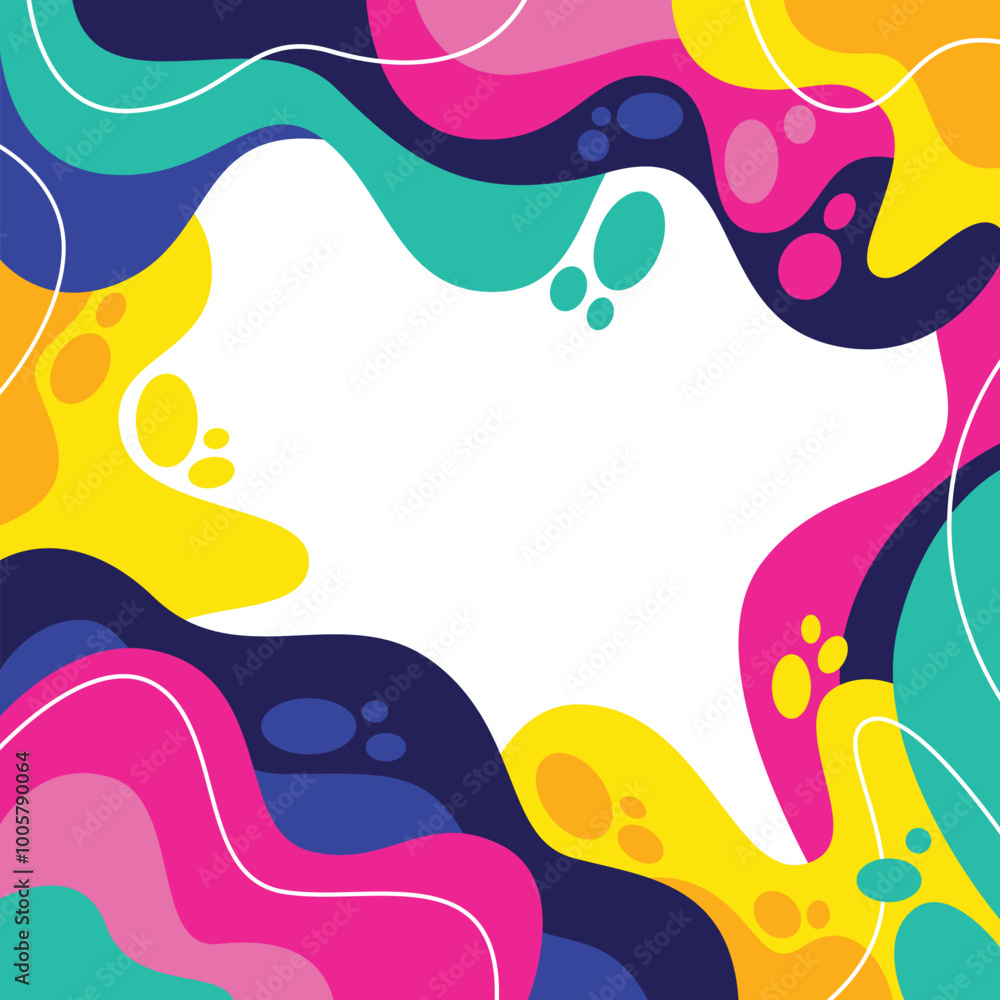 Fototapeta premium Full color abstract fluid shape background flat vector